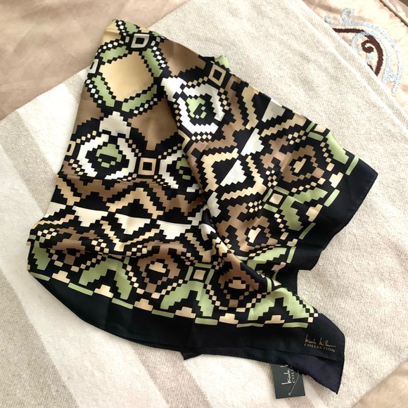 NWT Nicole Miller Geometric Silk Scarf - Picture 6 of 8